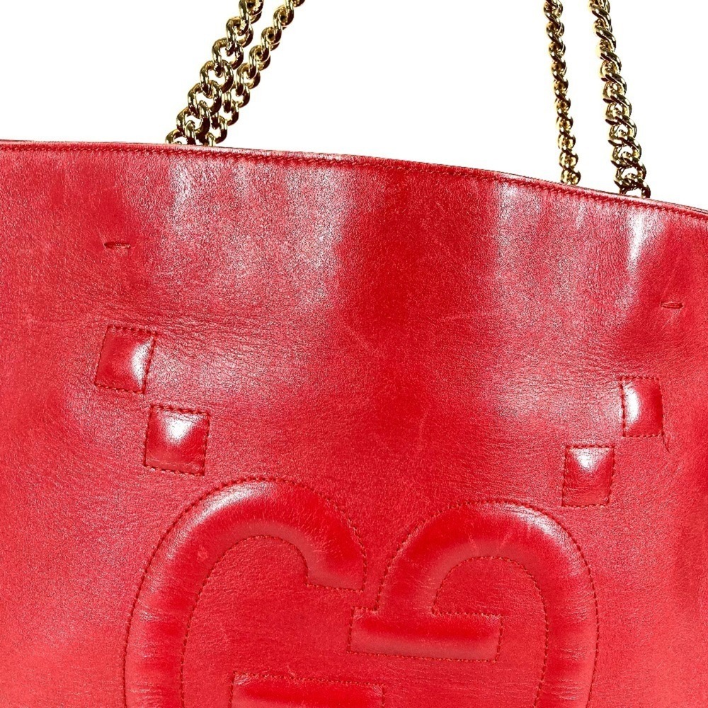 GUCCI Red Leather Shoulder Bag - Picture 6 of 15